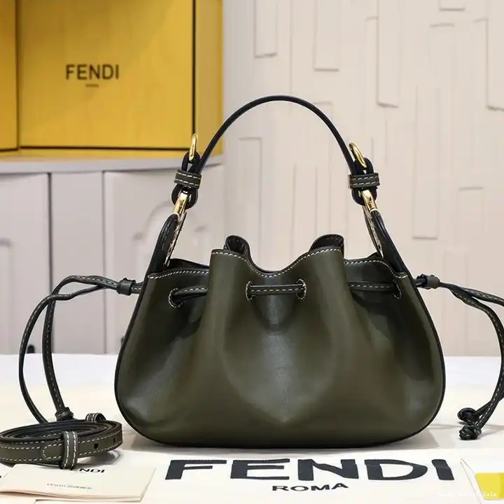 Leather Fendi In Mini Green Pomodorino Calf Bag Bucket 0705
